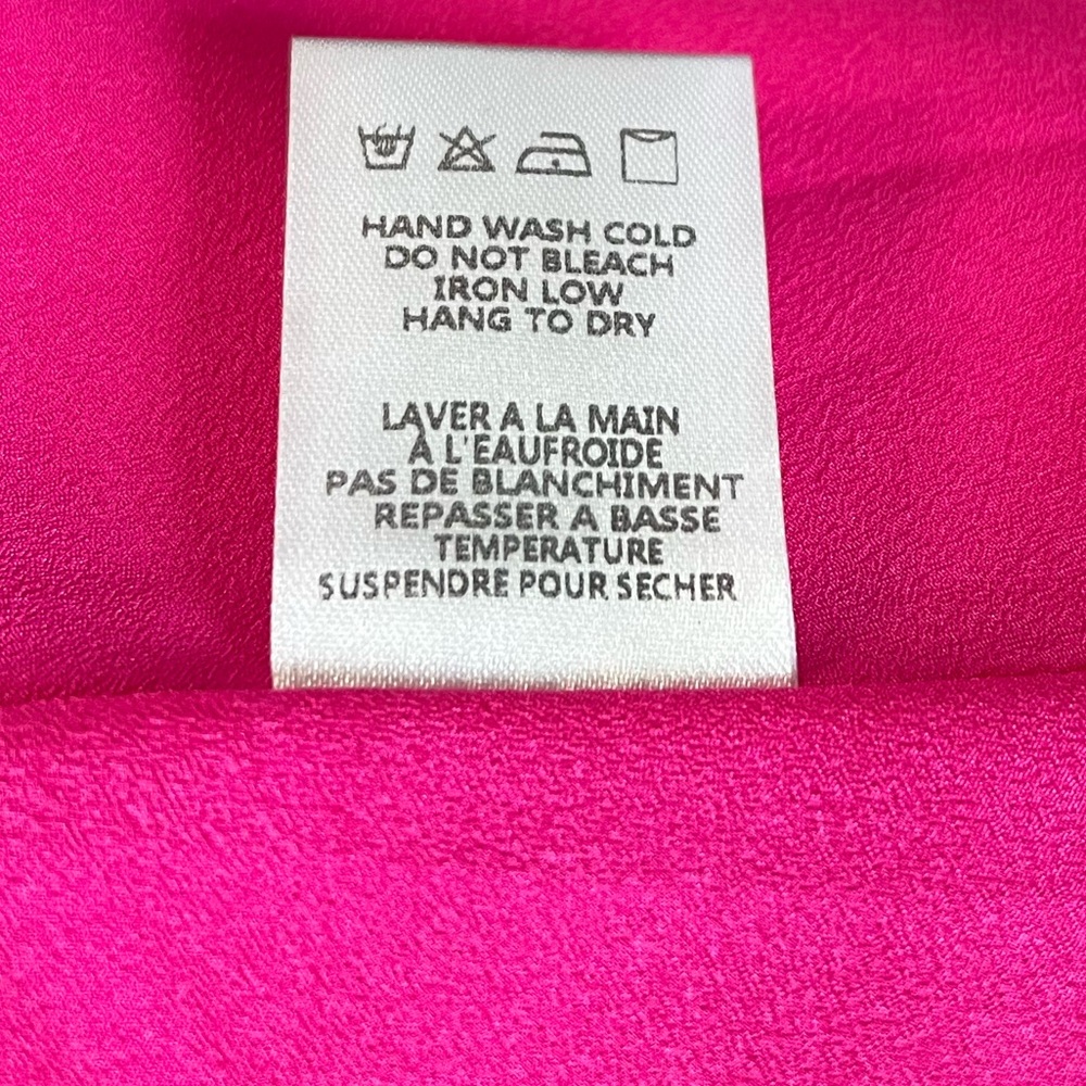 Adelyn Rae Asymmetrical Ruffled Hem Vibrant Pink Sleeveless Dress  Size S - Picture 9 of 9